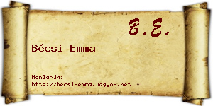 Bécsi Emma névjegykártya